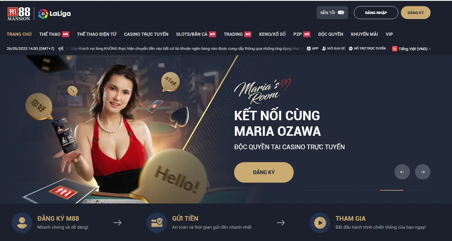 Trải nghiệm thú vị từ M88 casino trực tuyến hấp dẫn